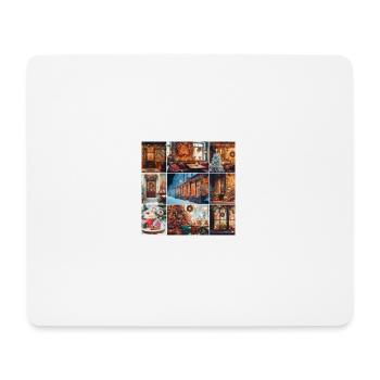 Café d’hiver - Tapis de souris (format paysage) - blanc - Devant
