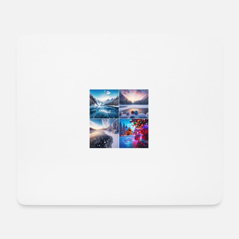 Weihnachten am See - Mousepad (Querformat) - Weiß