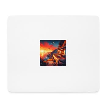 A café in the sunset at the edge of the world - Mouse Pad (horizontal) - white - Front
