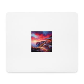 A café in the sunset at the edge of the world - Mouse Pad (horizontal) - white - Front