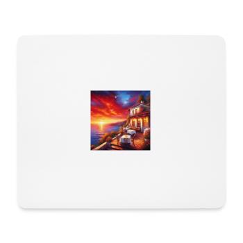A café in the sunset at the edge of the world - Mouse Pad (horizontal) - white - Front
