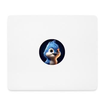 Blauer Vogel im Animationsstil - Mousepad (Querformat) - Weiß - Vorne