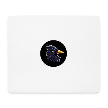 Cartoon blackbird raven looks scowling - Mouse Pad (horizontal) - white - Front