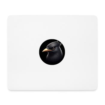 Black raven in animation style - Mouse Pad (horizontal) - white - Front