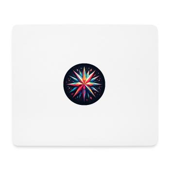 Polygon Stern bunt - Mousepad (Querformat) - Weiß - Vorne