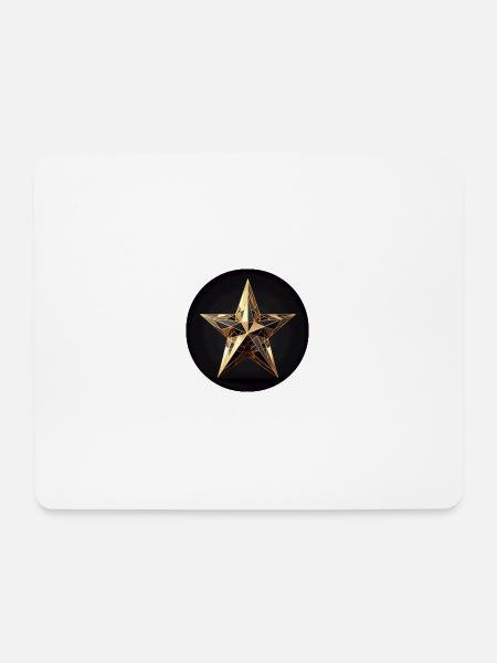 Goldener Stern in Polygon Design - Mousepad (Querformat) - Weiß