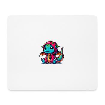 Babydrachen mit Hoddie - Mousepad (Querformat) - Weiß - Vorne