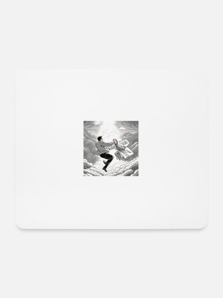 himmel petrus cartoon comic - Mousepad (Querformat) - Weiß