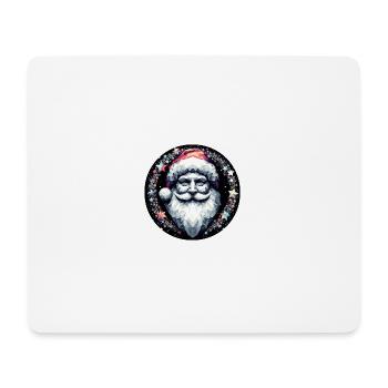 Weihnachtsmann Kopf in Kranz hell - Mousepad (Querformat) - Weiß - Vorne