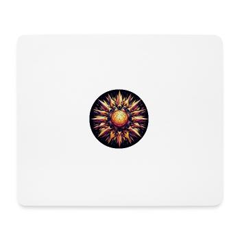 Goldene und bunte Sonne Strahlen Polygon - Mousepad (Querformat) - Weiß - Vorne