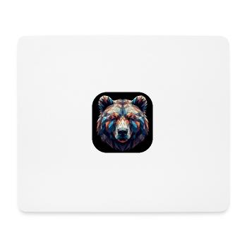 Bär Kopf Polygon bunt farbig - Mousepad (Querformat) - Weiß - Vorne