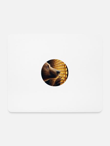 Braunbär, der durch eine Bienenwabe schaut - Mousepad (Querformat) - Weiß