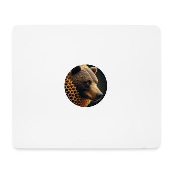 Braunbär in Bienen Wabe - Mousepad (Querformat) - Weiß - Vorne