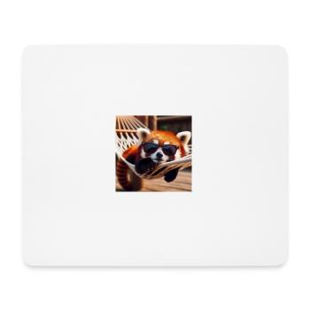 Panda roux avec lunettes de soleil dans un hamac - Tapis de souris (format paysage) - blanc - Devant