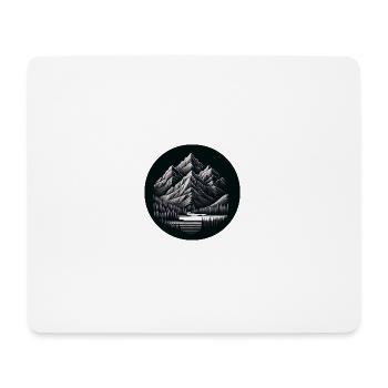 Berge in der Nacht See Wald - Mousepad (Querformat) - Weiß - Vorne