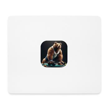 Bär mit Hanteln Fitness Sport - Mousepad (Querformat) - Weiß - Vorne