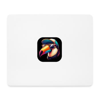 Toucan avec chapeau et lunettes de soleil - Tapis de souris (format paysage) - blanc - Devant