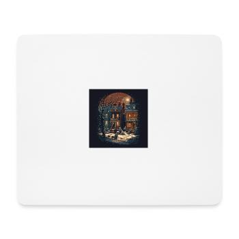 Verschneite Straßen mit viktorianischen Häusern - Mousepad (Querformat) - Weiß - Vorne
