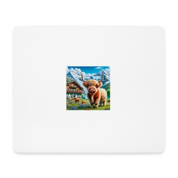 A delightful Highland cow - Mousepad (Querformat) - Weiß - Vorne