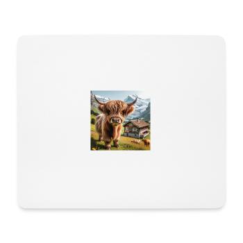 Highland cow with long shaggy fur - Mousepad (Querformat) - Weiß - Vorne