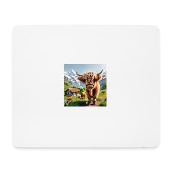 A cute Highland cow standing with others - Mouse Pad (horizontal) - white - Front