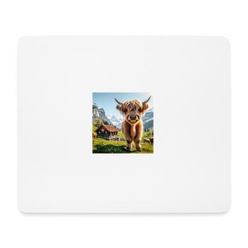 Sweet and fluffy Highland cow - Mouse Pad (horizontal) - white - Front