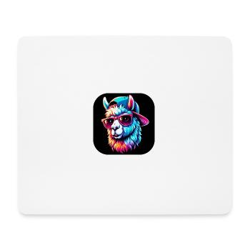 Alpaka Sonnenbrille Hut Fell Bunt - Mousepad (Querformat) - Weiß - Vorne