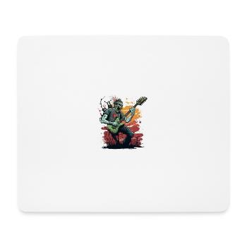zombie with rock guitar - Mouse Pad (horizontal) - white - Front