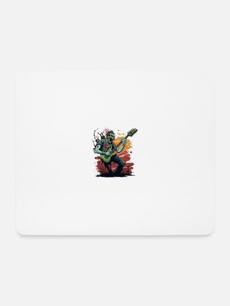 zombie with rock guitar - Mouse Pad (horizontal) - white