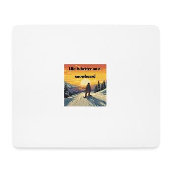 Snowboard Loving Retro Sunset Style - Tapis de souris (format paysage) - blanc - Devant
