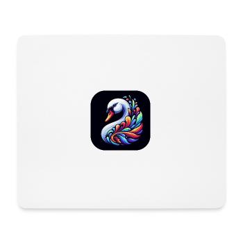 Cygne Animal Oiseau Coloré Bande Dessinée - Tapis de souris (format paysage) - blanc - Devant