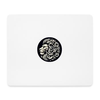 Ce motif représente un lion de profil, Graphique - Tapis de souris (format paysage) - blanc - Devant