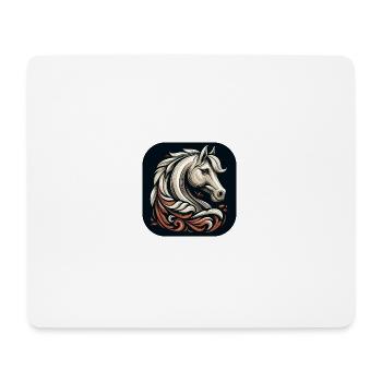 Horse Head Black White Brown - Mouse Pad (horizontal) - white - Front