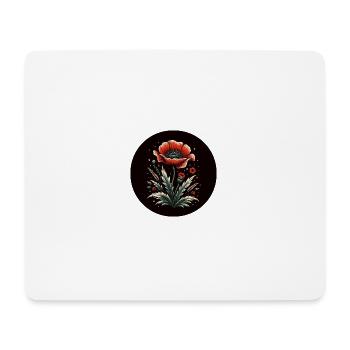 Poppy, Flower, Red, Natural - Mouse Pad (horizontal) - white - Front