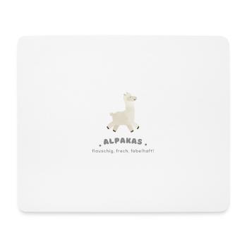 Alpakas - frech und flauschig - Mousepad (Querformat) - Weiß - Vorne