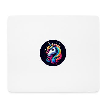 Einhorn Bunt Schwarz Sterne Kopf - Mousepad (Querformat) - Weiß - Vorne