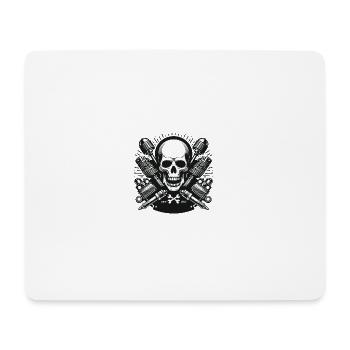 Biker Skull Design 3 - Mouse Pad (horizontal) - white - Front