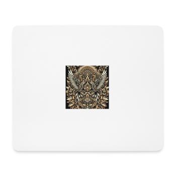 Bird Mandala with Flowers - Mouse Pad (horizontal) - white - Front