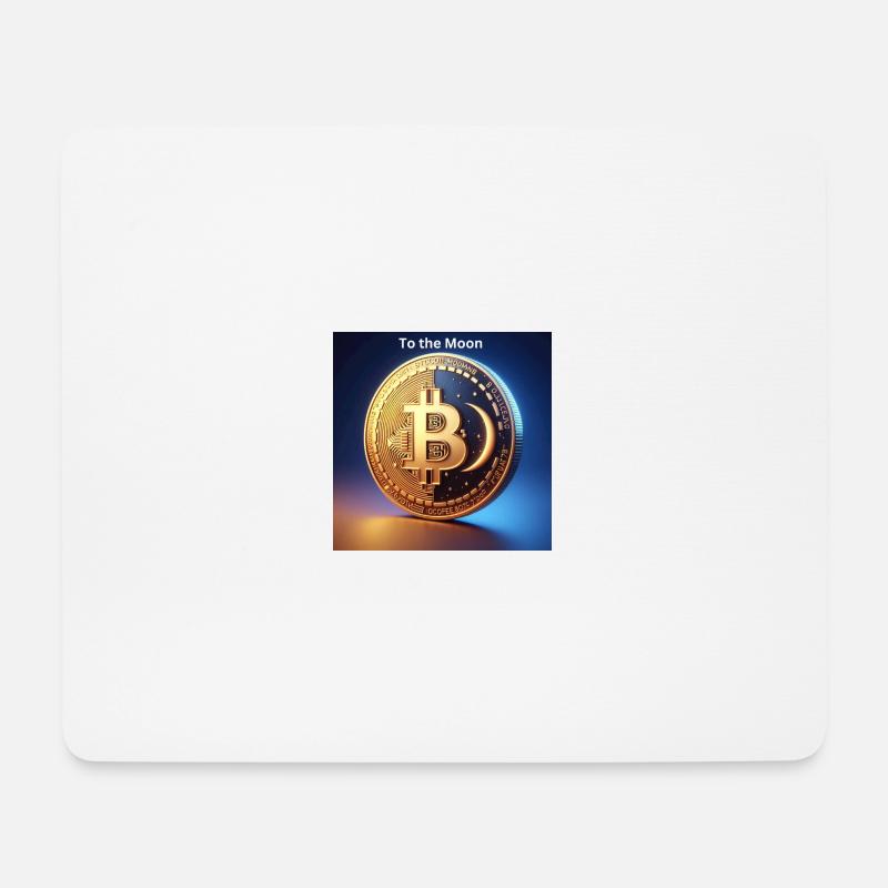 Bitcoin To the Moon - Mousepad (Querformat) - Weiß