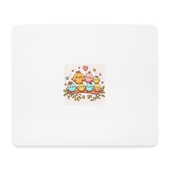 Vogelfamilie - Mousepad (Querformat) - Weiß - Vorne