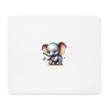 Süßes Elefantenbaby - Mousepad (Querformat) - Weiß - Vorne