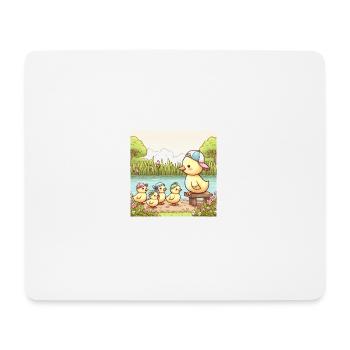 Süße Enten Familie am Teich - Mousepad (Querformat) - Weiß - Vorne