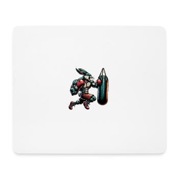 Boxing Bunny - Mousepad (Querformat) - Weiß - Vorne