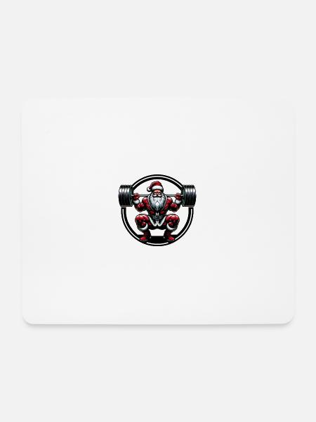 Kniebeugen Santa - Mousepad (Querformat) - Weiß