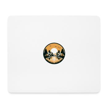 Zelten im Wald am See - Mousepad (Querformat) - Weiß - Vorne