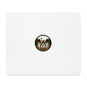 Lagerfeuer im Wald - Mousepad (Querformat) - Weiß - Vorne