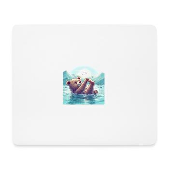 Bärenbaby schwimmt im Fluss - Mousepad (Querformat) - Weiß - Vorne