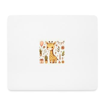 Anniversaire de girafe - Tapis de souris (format paysage) - blanc - Devant