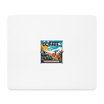 Coffee because adulting is hard - Mousepad (Querformat) - Weiß - Vorne