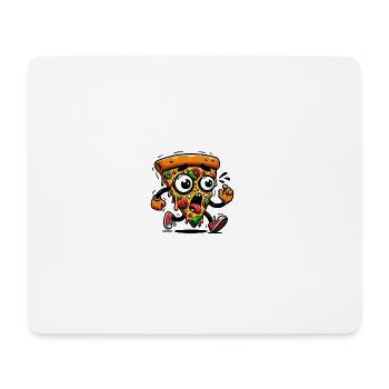 Pizza en cours d’exécution - Tapis de souris (format paysage) - blanc - Devant